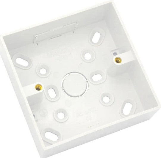 Distribution And Outlet Box Surface Type Single Gang Height 32 Mm White