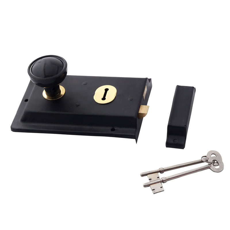 Rim Lock with Handles Black