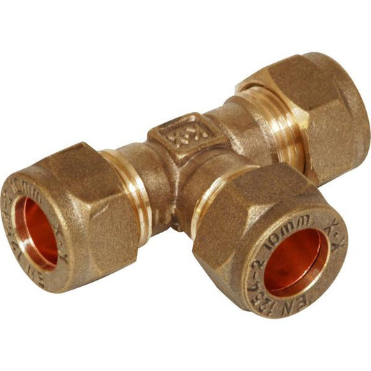 Compression equal tee 22mm