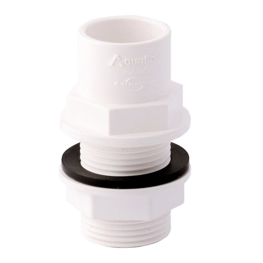 Solvent Weld Overflow Tank Connector 21.5mmStraight White Each