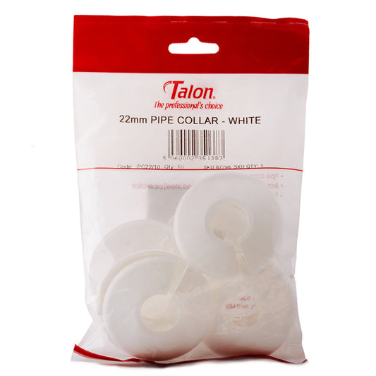 Talon Pipe Collar 22mm White 10 Pack