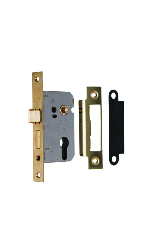 ECONOMY MORTICE SASHLOCK - EURO PROFILE  ELECTRO BRASS