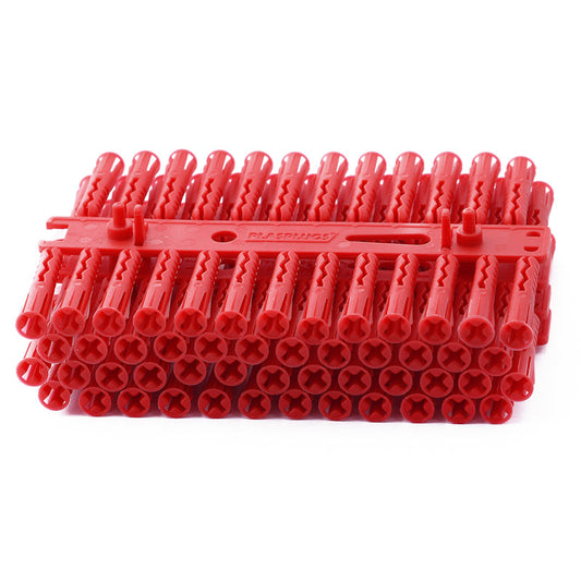 Wall Plug Red 6mm - 100 Pack