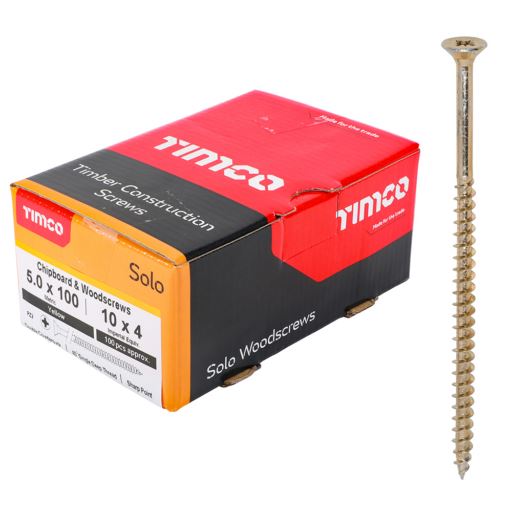 Single Thread Countersunk Pozi Screws 5mm x 100mm 100 Pack