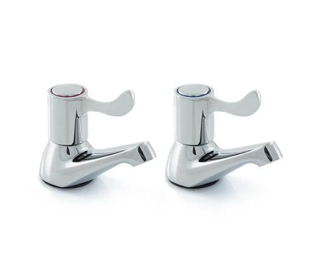 Emilia Quarter Turn Lever Head Basin Taps, Pair