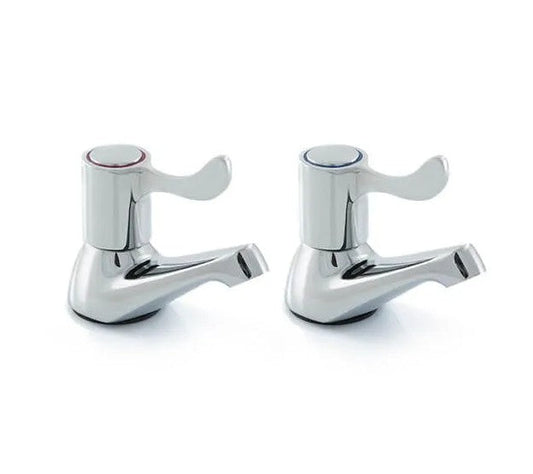 Emilia Quarter Turn Lever Head Bath Taps, Pair