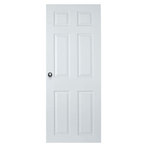 White Grained Moulded 6 Panel Internal Door - 2040mm x 726mm