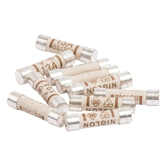 Plug Top Fuse Cylindrical 13A 250V AC 6kA Ceramic 10pcs