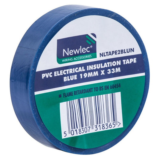 Blue PVC Insulation Tape Flame Retardant 19mm x 33m