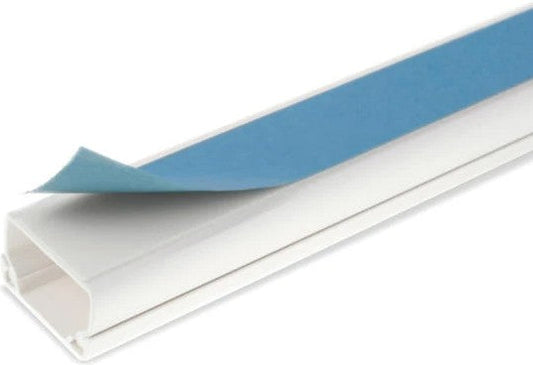 25x40Mm White Mini Trunking With Adhesive Backing 1pc