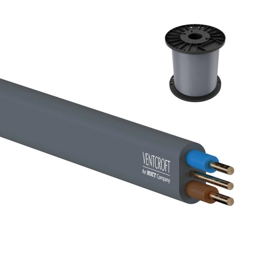 NKT instal 1.5mm Grey 2-Core & Earth 100M PVC Basec 6242Y 1M