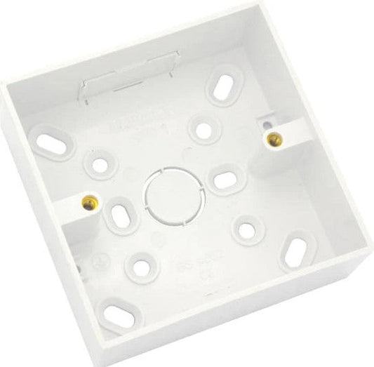Distribution And Outlet Box Surface Type Single Gang Height 32 Mm White
