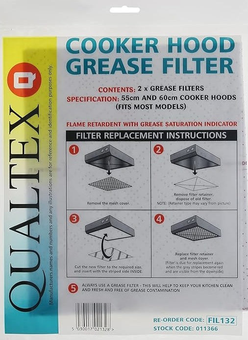 Universal Cooker Hood Grease Filters - Pack of 2