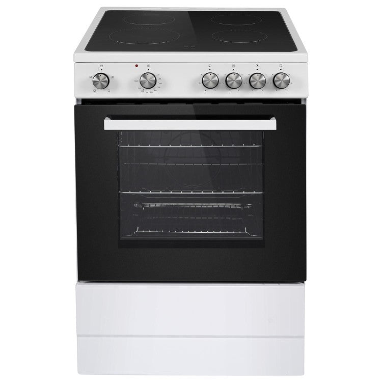 60cm Electric Cooker with Ceramic Hob - White