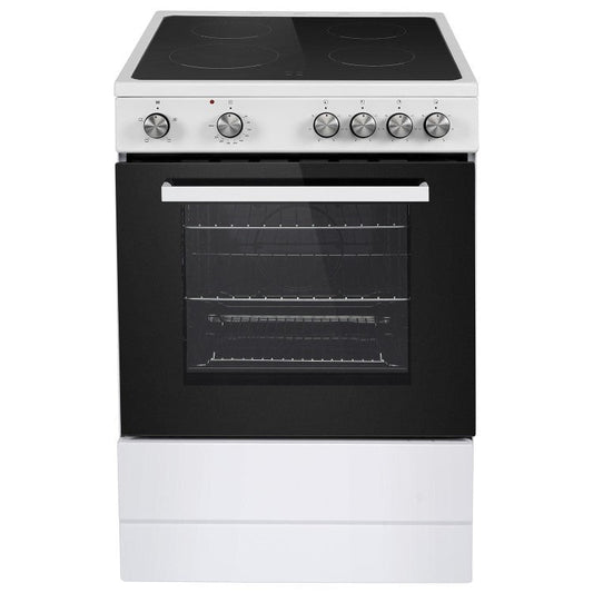 60cm Electric Cooker with Ceramic Hob - White