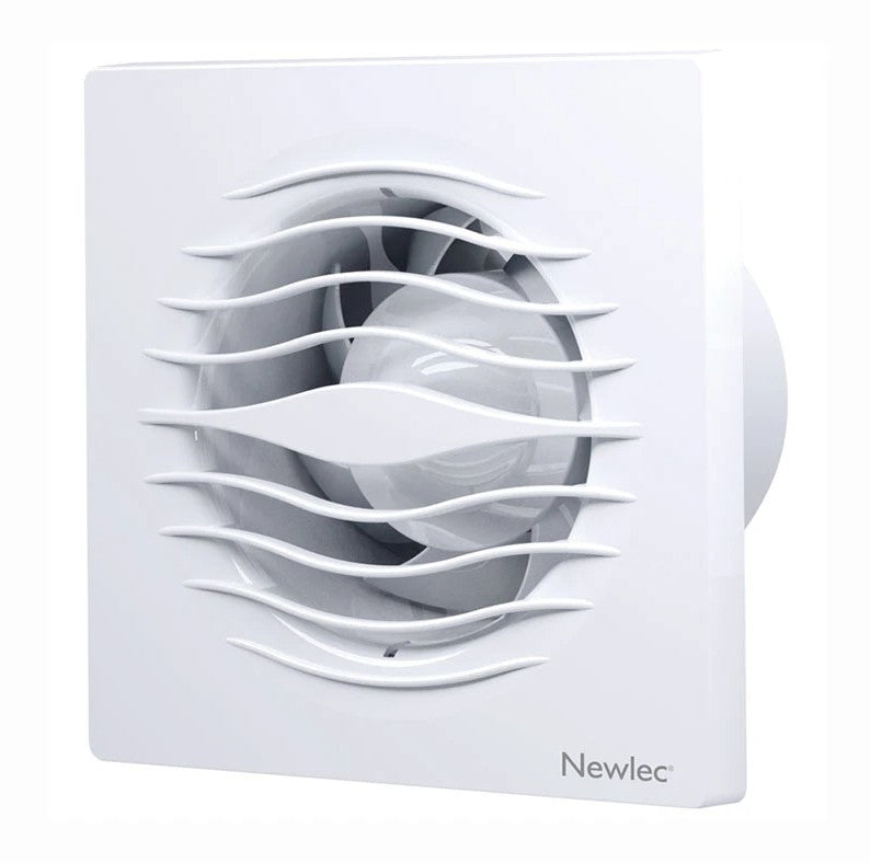 Wall/Window Axial Fan Lo-Profile SELV 100mm White With Timer+Humidistat