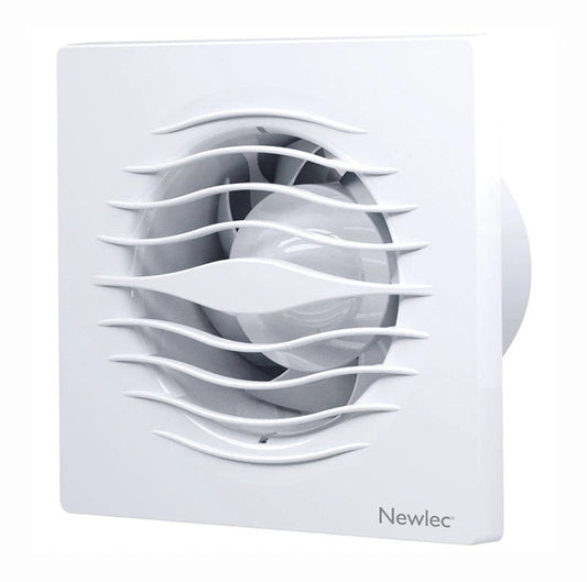 Wall/Window Axial Fan Lo-Profile SELV 100mm White With Timer+Humidistat