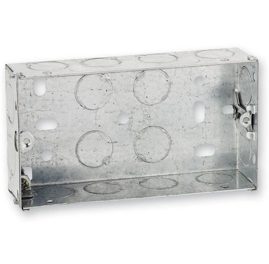 Mounting Box Flush 2 Gang 35mm Depth Galvanised