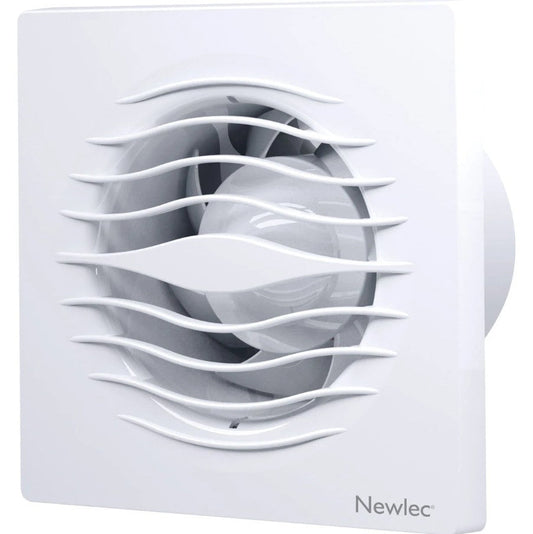 Wall/Window Axial Fan Lo-Profile 100mm White With Timer