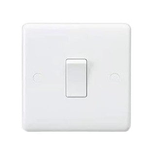 White Slimline Curved 1 Gang 10Ax Intermediate Light Switch