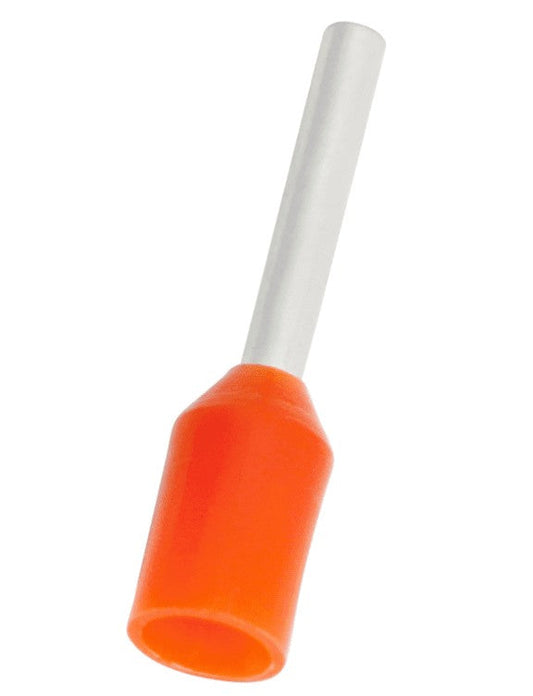 4mm² Pre-Insulated Crimp Bootlace Ferrule 9mm Orange pack of 500pcs