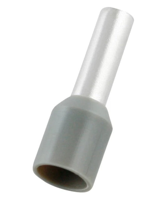 2.5mm² Pre-Insulated Crimp Bootlace Ferrule 8mm Grey pack of 500pcs