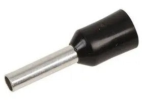 1.5mm² Pre-Insulated Crimp Bootlace Ferrule 8mm Black pack of 500pc
