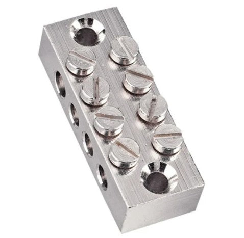 Earth Block 4 Way Main Terminal Nickel Plated Brass