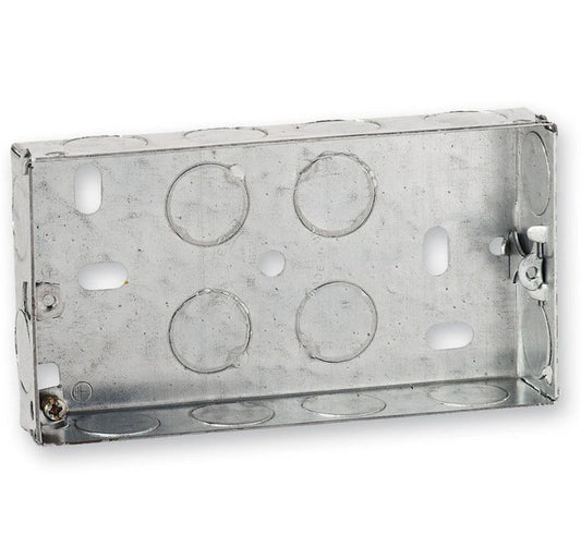 Mounting Box Flush 2 Gang 25mm Depth Galvanised 1pc