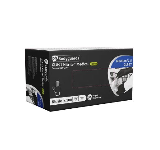 Black gloves Powder Free, Size L (Box 100)