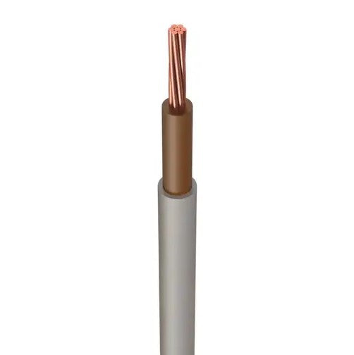 25.0mm Grey/Brown PVC Double Insulated Basec Cable 1-Core Tails - 1m