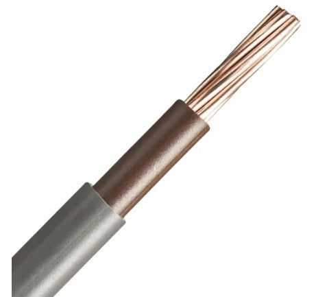 16.0mm Grey/Brown PVC Double Insulated Basec Cable 1-Core Tails 1m