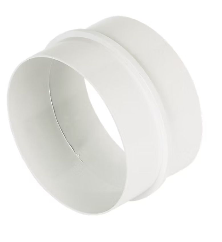 Round Pipe Connector White 100mm