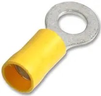 6 x 6.3mm Pre Insulated Ring Terminal Yellow pack of 100pcs
