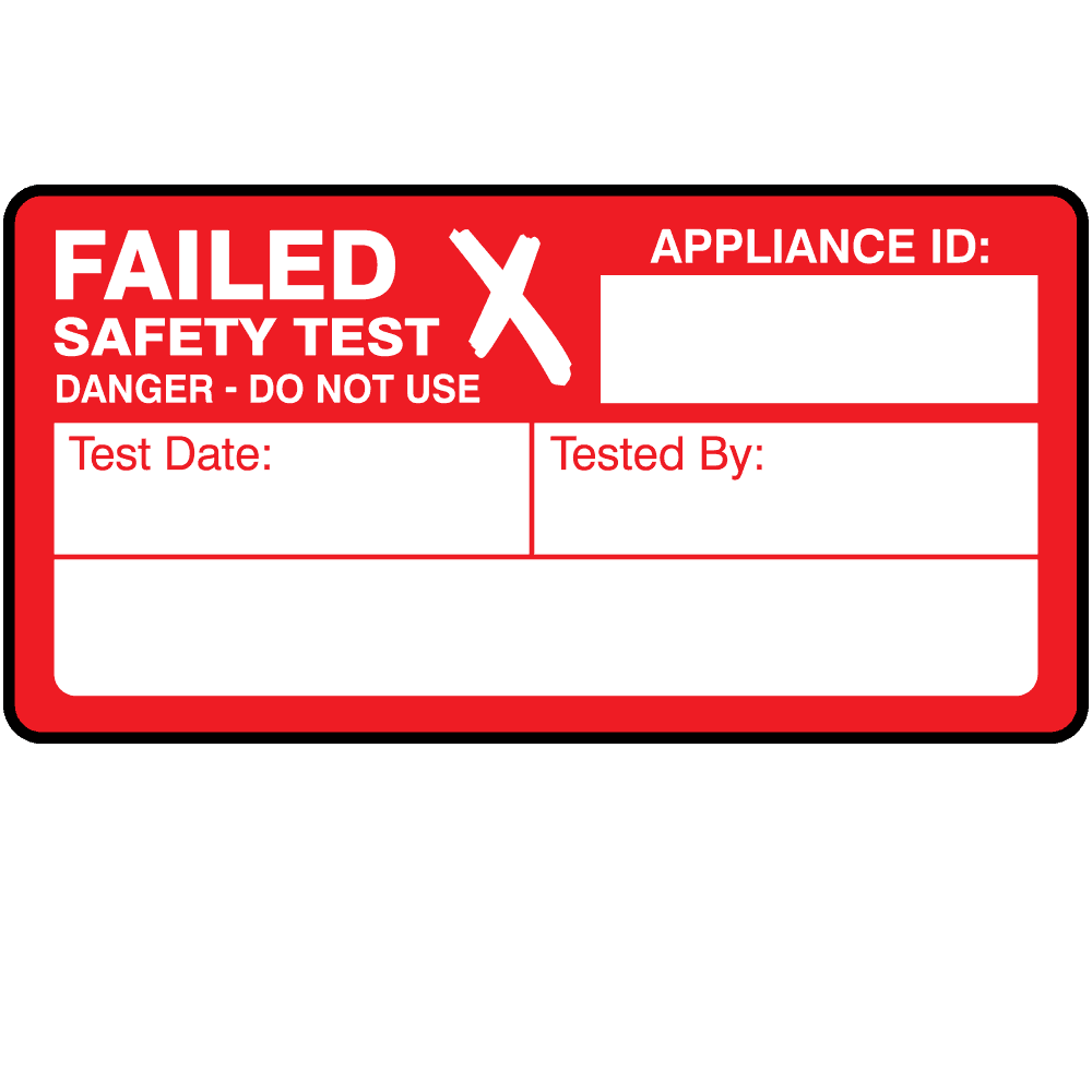 Red PAT Test Label Failed - 9pcs