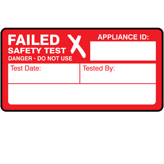 Red PAT Test Label Failed - 9pcs