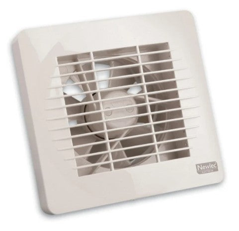 Wall/Window Fan Low-Profile 100mm White With Pull Cord
